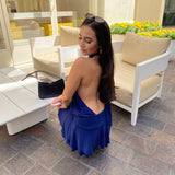 Jaded Backless Dress (Navy)