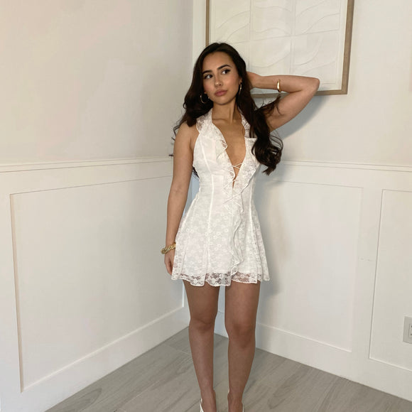 Lauren Mini lace Halter Dress DULCETMIA Lauren Mini lace Halter Dress DULCETMIA