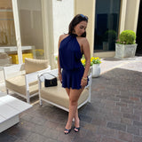 Jaded Backless Dress (Navy)