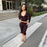 Ellie Capri set (chocolate)