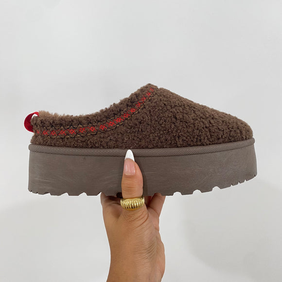 Jojo platform slippers (BROWN)