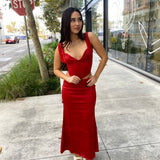 Holiday  satin Set (Red)