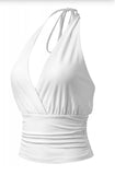 Ashlee Halter Draped Top (white)