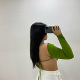 Kiara open back top(green)