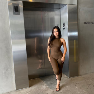 Lover Capri Jumpsuit (BROWN)