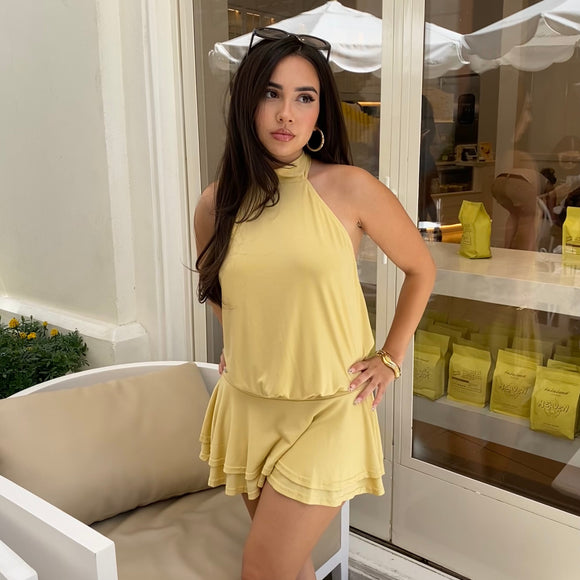Jaded Backless Dress (Butter)