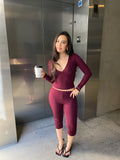 Ellie Capri set (Burgundy)