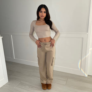 Maggie cargo sweatpants (khaki)