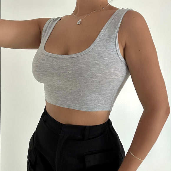 Bailey cropped bra Tank Top (H.Grey)