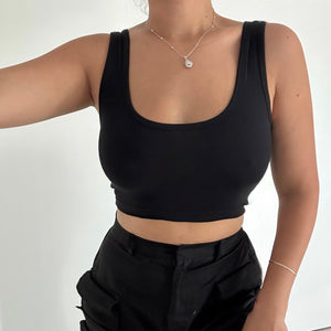 Bailey cropped bra Tank Top (black)